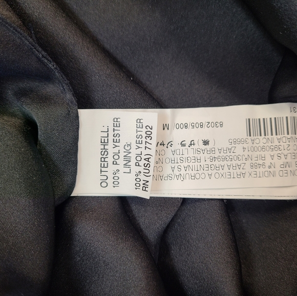 Black one shoulder ruffled Zara dress. Size Medium. - Picture 5 of 8